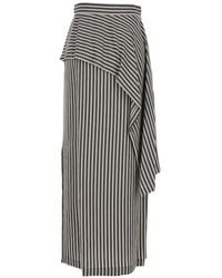 Tela - Striped Midi Skirt - Lyst