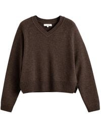Chinti & Parker - Ribbed-Trim V-Neck Sweater - Lyst