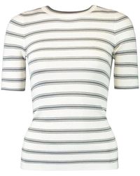 Brunello Cucinelli - Short-Sleeved Striped T-Shirt - Lyst