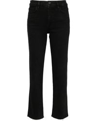 FRAME - Vaqueros rectos de talle alto - Lyst