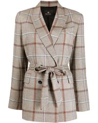 PS by Paul Smith - Plaid-check Double-breasted Blazer - Lyst