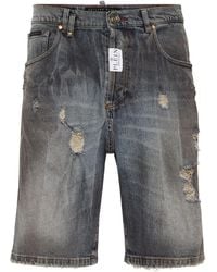 Philipp Plein - Distressed-Effect Denim Shorts - Lyst