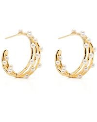 Dower & Hall - Medium Waterfall Pearl Hoop-Earrings - Lyst