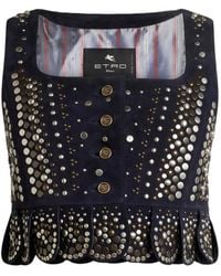 Etro - Studded Leather Vest - Lyst
