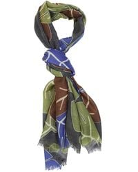 Altea - Leaf-Print Wool Scarf - Lyst