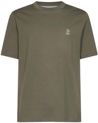 Brunello Cucinelli - Camouflage Cotton Jersey Logo Crewneck T-Shirt - Lyst