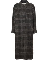 Isabel Marant - Abrigo a cuadros con botones - Lyst