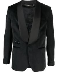 Philipp Plein - Single-Breasted Velvet Blazer - Lyst