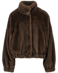 Weekend by Maxmara - Faux-Fur Funnel-Neck Jacket - Lyst