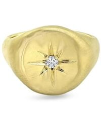 Logan Hollowell - 14K Star Set Oracle Diamond Signet Ring - Lyst