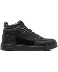 Emporio Armani - Leather High-top Sneakers - Lyst