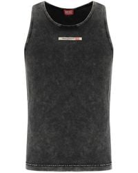 DIESEL - Acid-Wash Logo-Patch Vest - Lyst