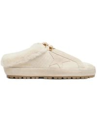 Golden Goose - Super-Star Sabot Suede-Upper-And-Star Shearling-Lining Sneakers - Lyst
