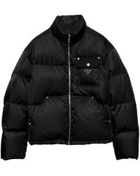 Prada - Cropped Triangle-Logo Padded Jacket - Lyst