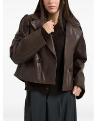 Weekend by Maxmara - Felino Double-Breasted Leather Jacket - Lyst