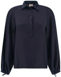 Paul & Shark - Silk Balloon-Sleeve Blouse - Lyst