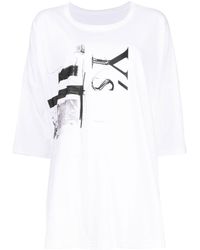 Y's Yohji Yamamoto - Camiseta estampada con media manga - Lyst