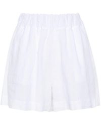 120% Lino - Slub-texture Linen Shorts - Lyst