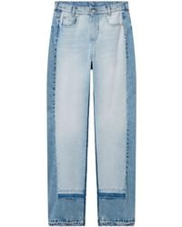 Stella McCartney - Two-Tone Straight Leg Jeans With Concealed Fly - Lyst