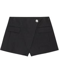 Ganni - Draped-Panel Shorts - Lyst