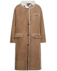 Prada - Manteau En Peau Lainée - Lyst
