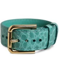 Dolce & Gabbana - Crocodile-Effect Leather Bracelet - Lyst