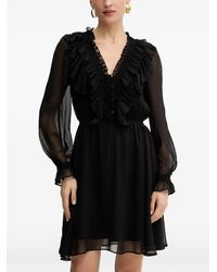Morgan - Ruffled Long-Sleeve Mini Dress - Lyst