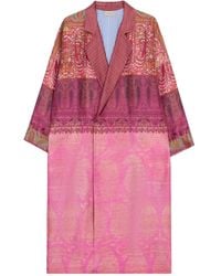 Pierre Louis Mascia - Doppelreihiger Enekam Mantel Mit Paisley-Print - Lyst