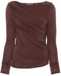 FRAME - Long-Sleeve Ruched Top - Lyst