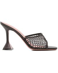 AMINA MUADDI - Lupita Net Slippers 95 Mocha Raffia - Lyst