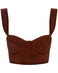 Ermanno Scervino - Suede Bustier Top - Lyst