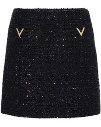 Valentino Garavani - Tweed Mini Skirt - Lyst