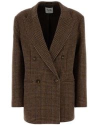 LE SULLY STUDIO - Double-Breasted Checked Blazer - Lyst