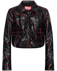 DIESEL - Quilted Grid-Stitched Cropped Jacket - Lyst