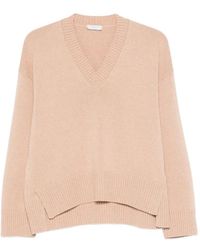 Peserico - V-Neck Side-Slit Sweater - Lyst