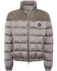 Billionaire - Quilted Suede-Panel Puffer Jacket - Lyst