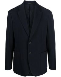 Giorgio Armani - Micro-Canneté Effect Notched-Lapel Blazer - Lyst