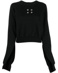 Rick Owens - Eyelet-Embellished Cropped Sweatshirt - Lyst