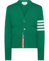 Thom Browne - 4-Bar Stripe Knitted Cardigan - Lyst