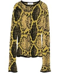 The Attico - Snakeskin-Intarsia Cardigan - Lyst