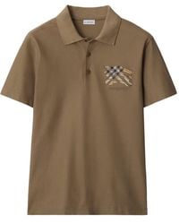 Burberry - Ekd Check Cotton Polo Shirt - Lyst