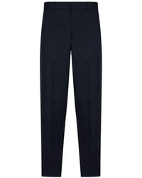 Emporio Armani - Tapered Cotton-blend Trousers - Lyst