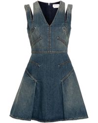 McQueen - Minikleid aus Denim - Lyst