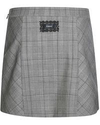 Pinko - Pinstriped Mini Skirt With Macro Pleats - Lyst