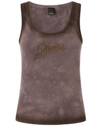 Pinko - Haut Côtelé À Design Sans Manches Et À Perles - Lyst