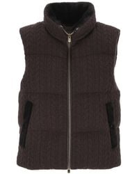 Agnona - Cable-Knit Padded Jacket - Lyst