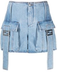 Fendi - Jeans-Shorts mit Baguette-Taschen - Lyst