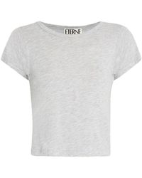 ÉTERNE - Cropped T-shirt Met Ronde Hals - Lyst