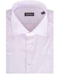 ZEGNA - Check-Pattern Spread-Collar Shirt - Lyst