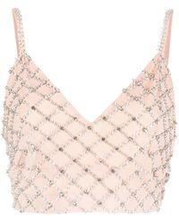 P.A.R.O.S.H. - Crystal Embellished Crop Top - Lyst